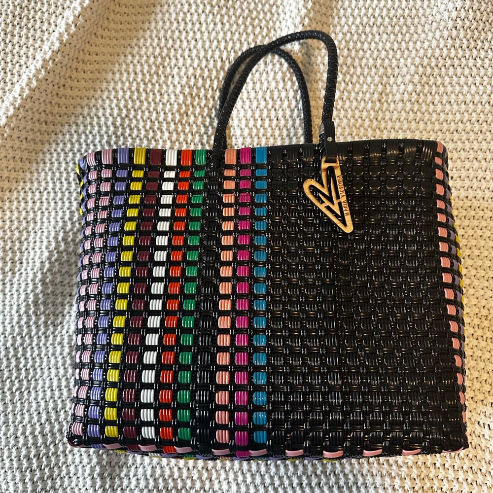 Multicolor Woven Tote Bag